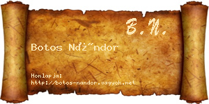 Botos Nándor névjegykártya
